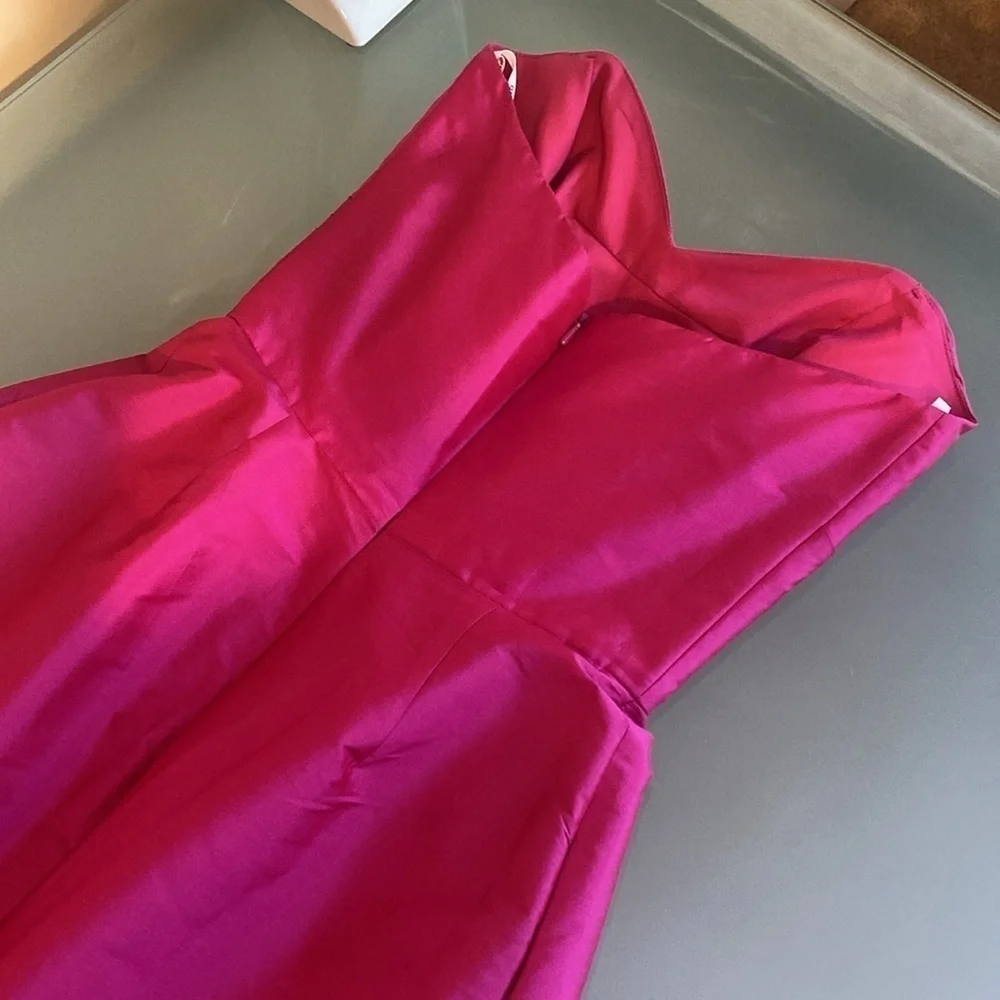 Like NEW Alfred Sung Pink Strapless Mini Dress Size 2 - Picture 7 of 10